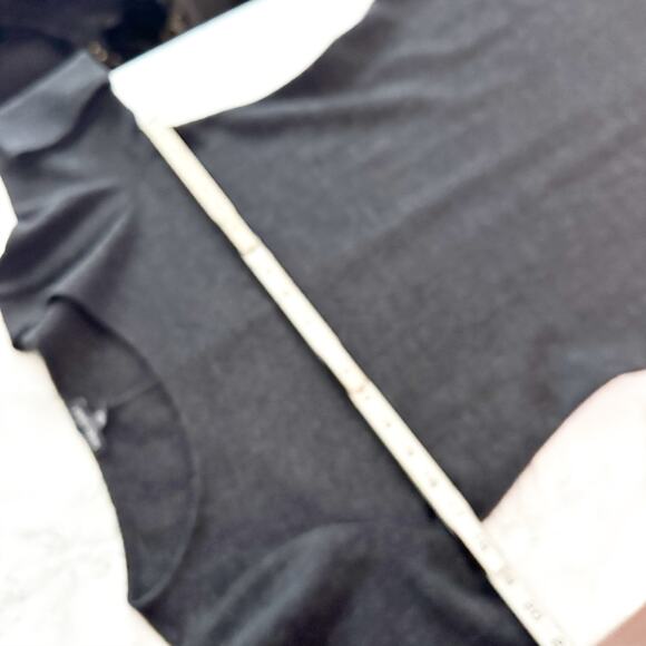 Eileen Fisher 100% Wool Maxi Dress Elbow Sleeve Scoop Neck Charcoal Gray Small P - Picture 9 of 12